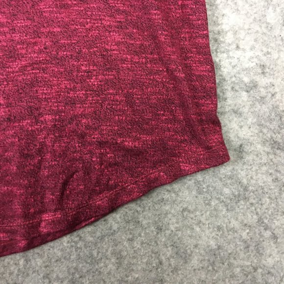 Mudd Tank Top Girls 12 Red Berry Sleeveless Heathered Slub Knit Round Neck Curve - Picture 2 of 11